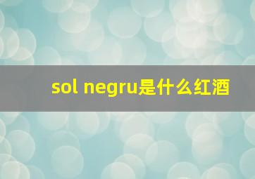 sol negru是什么红酒